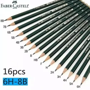 Pensil Tulis Ujian FABER CASTELL 9000 8B 7B 6B 5B 4B 3B 2B B HB F H 2H 3H 4H 5H 6H