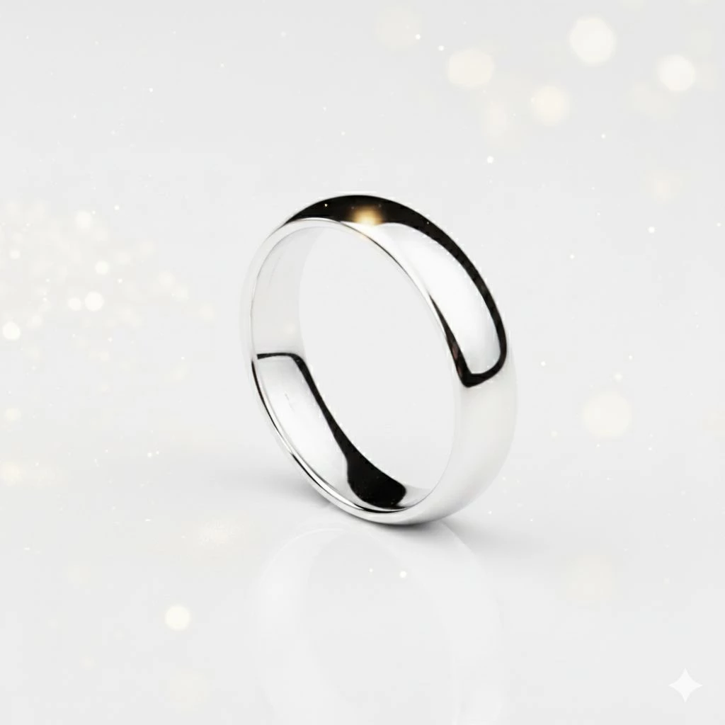 Cincin Titanium Silver Polos Anti Karat dan Alergi untuk Pria & Wanita Cincin Stainlist Polos Modern