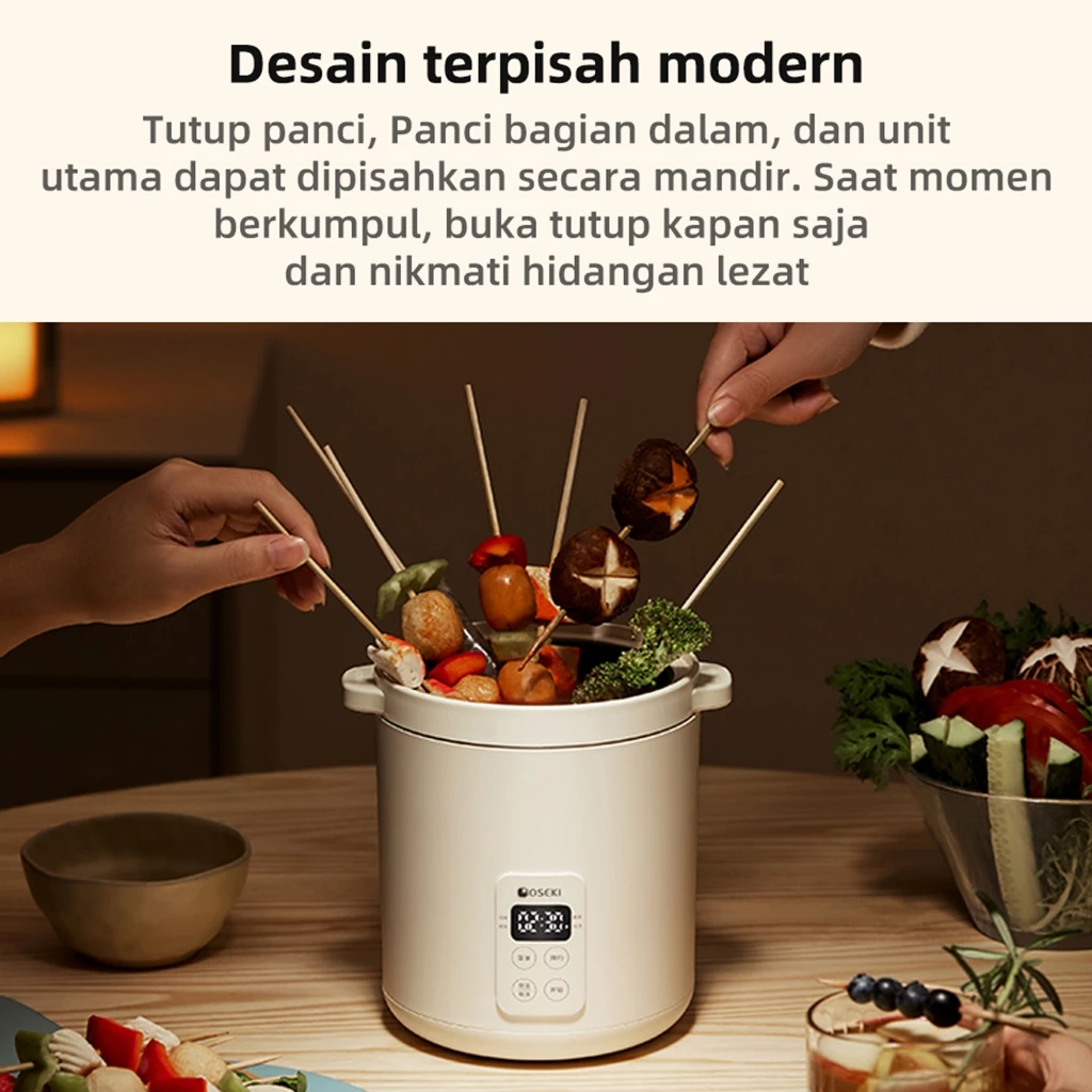 OSEKI Digital Rice Cooker Mini 0.5 Liter / Magic Com Mini 4 Menu Masak / 200W Low Watt & Anti Lengket - Gambar 3