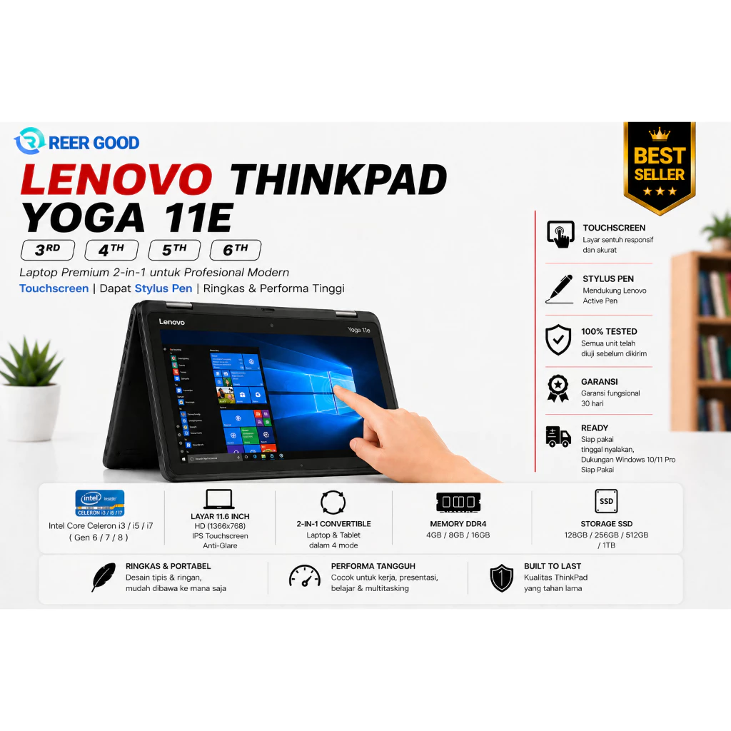Laptop Lenovo Thinkpad Seri Yoga 11E & S1 Yoga 12 & Yoga 260 & Yoga 370 460 Touch Screen Like New