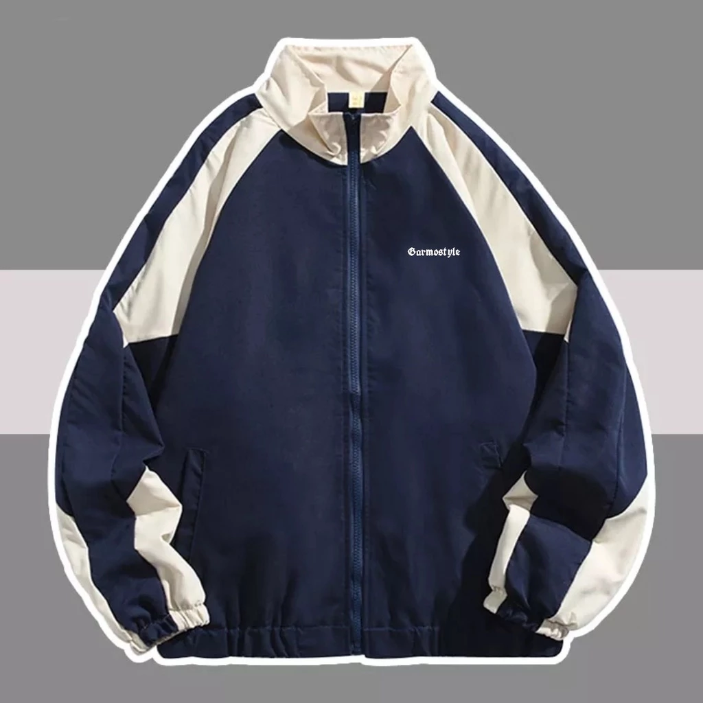 VARSITY JACKET VINTAGE SOFT PARASUT WATERPROOF MANTEL UNISEX PRIA DAN WANITA XL